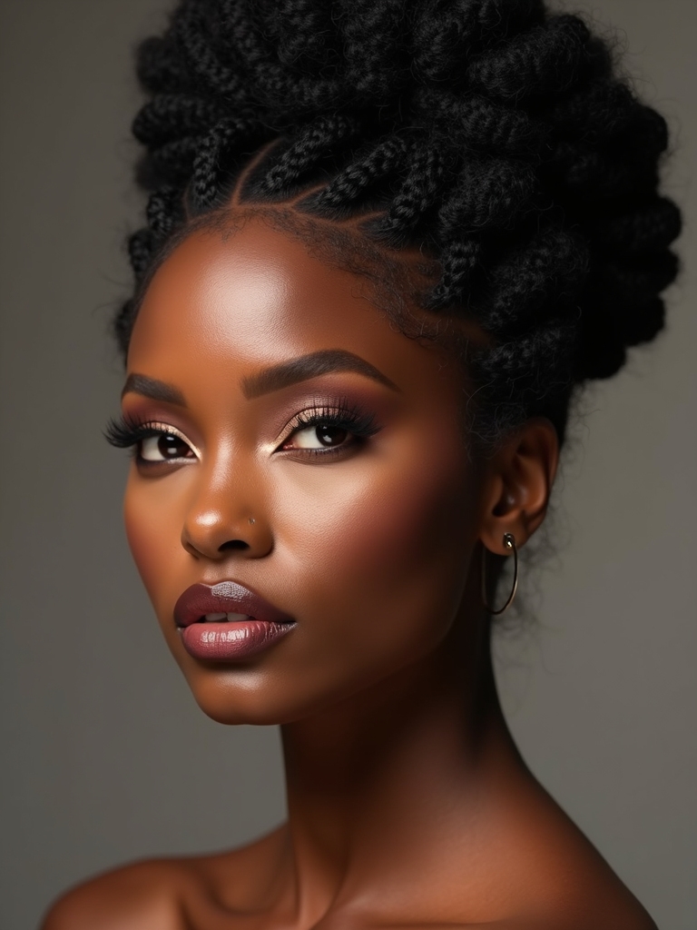 sculpted nape chignon bun