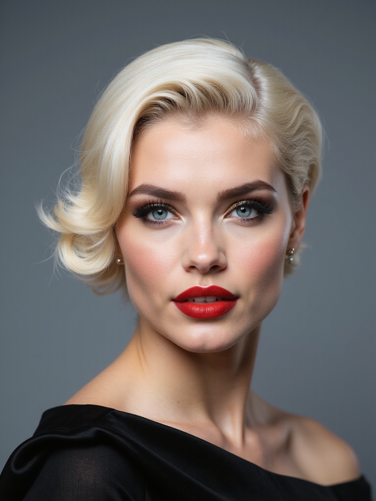 sculpted platinum finger wave crop