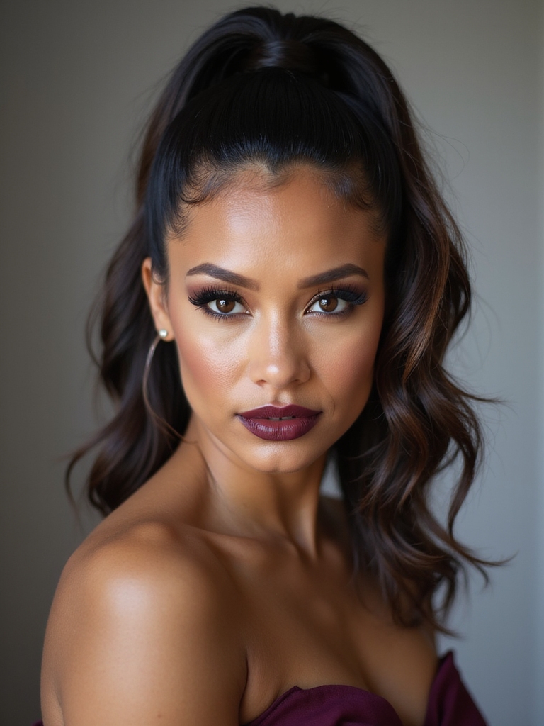 sculpted sleek twisted side ponytail