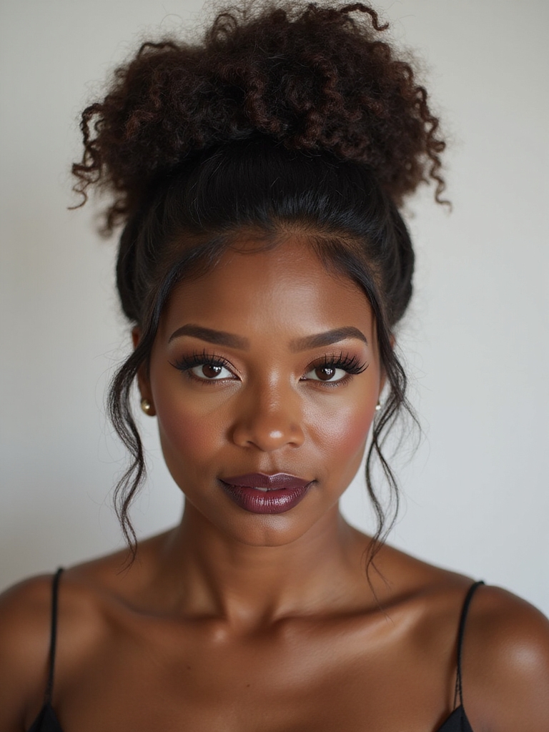 sculptural bantu knots with wisps