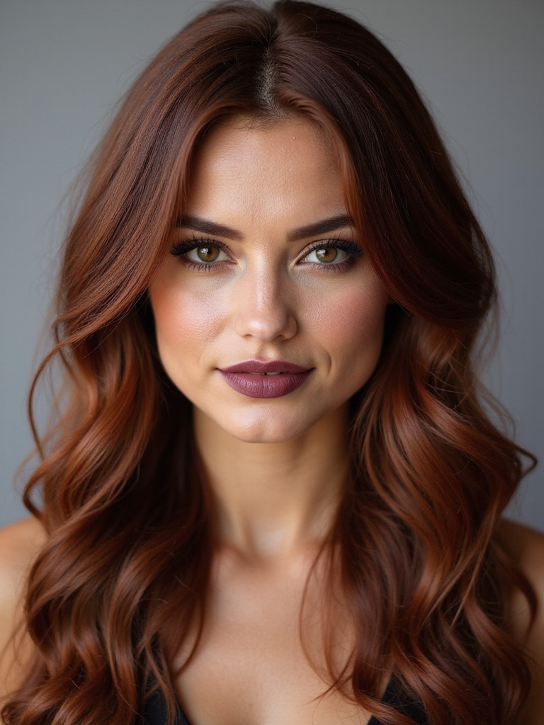 shadowy cool toned auburn statement