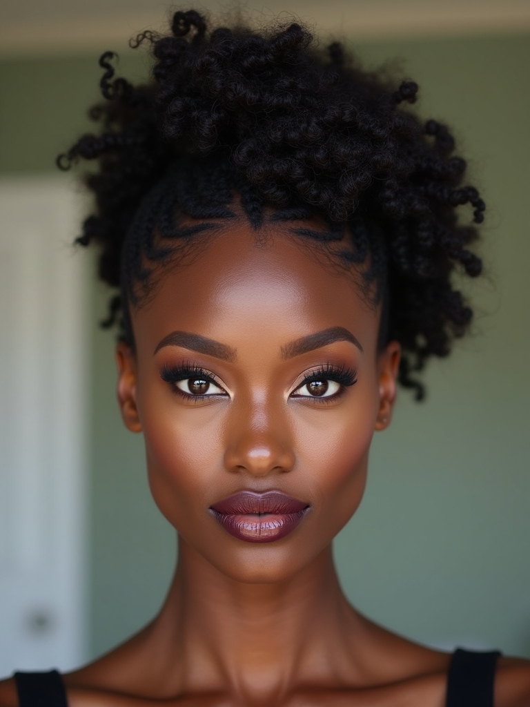 sharp tapered parted faux hawk