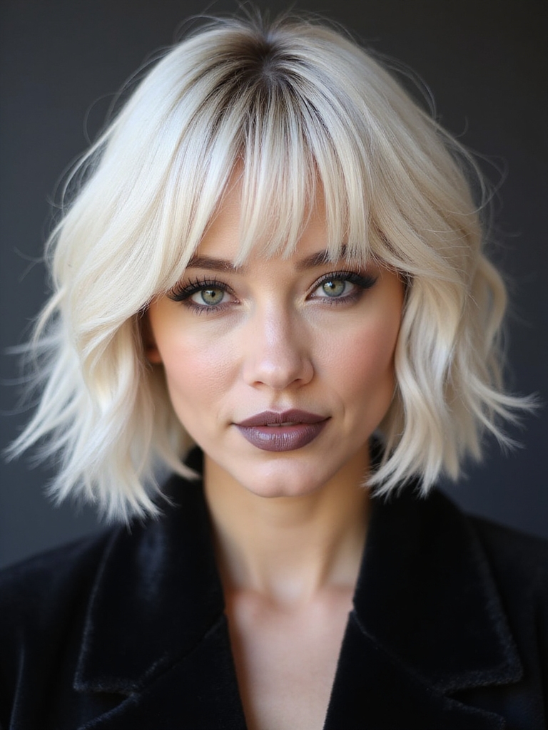 short shag face framing layers