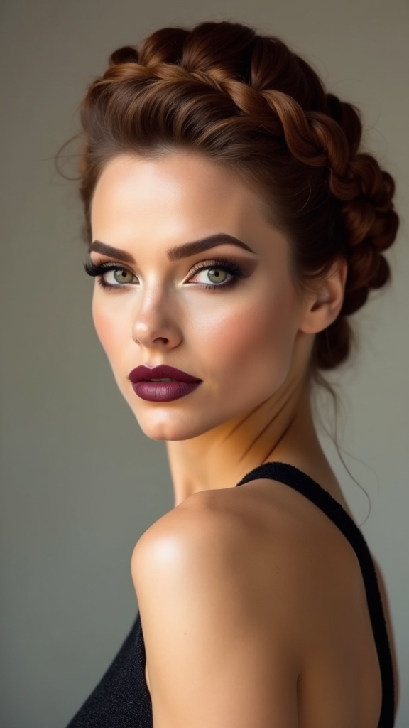 side swept twisted rope bun