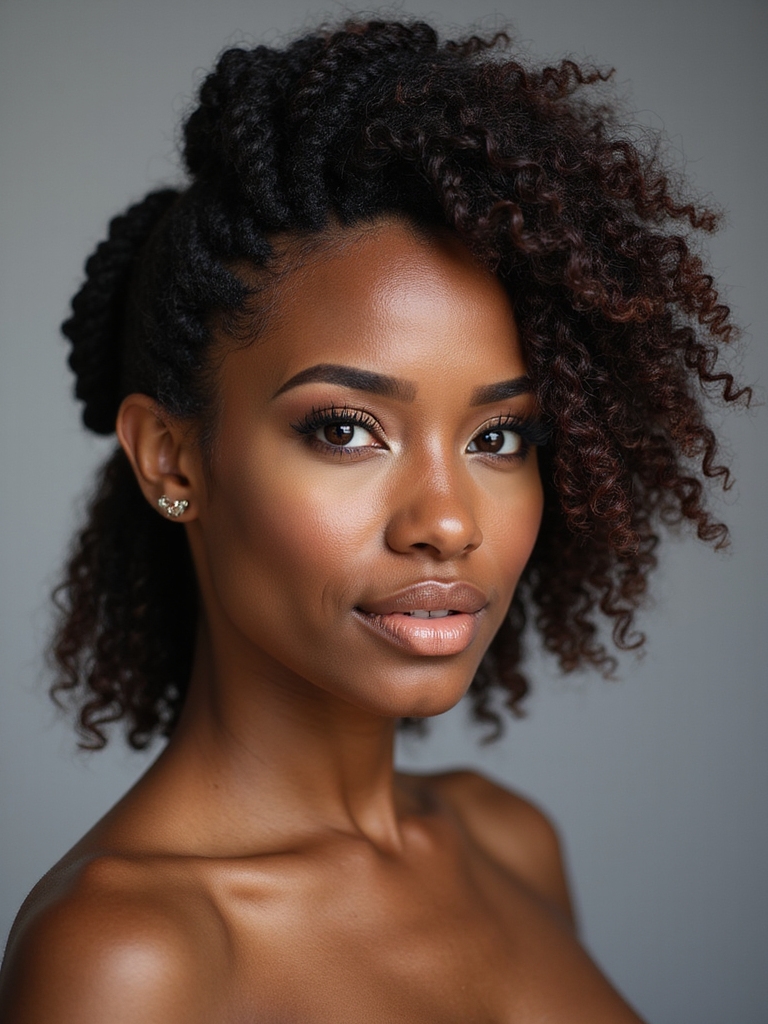 sleek asymmetrical crochet updo