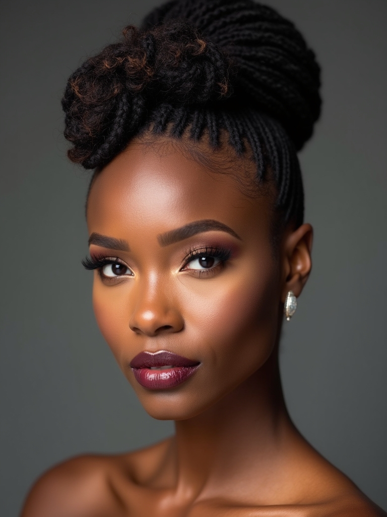 sleek cornrow updo chic