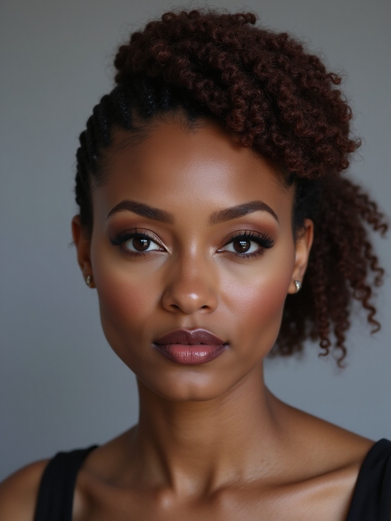 sleek cornrows with low bun