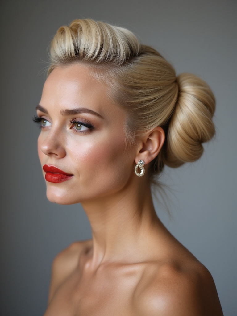 sleek glossy sock bun