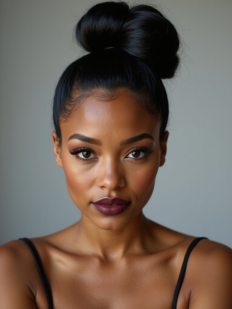 sleek high polished topknot