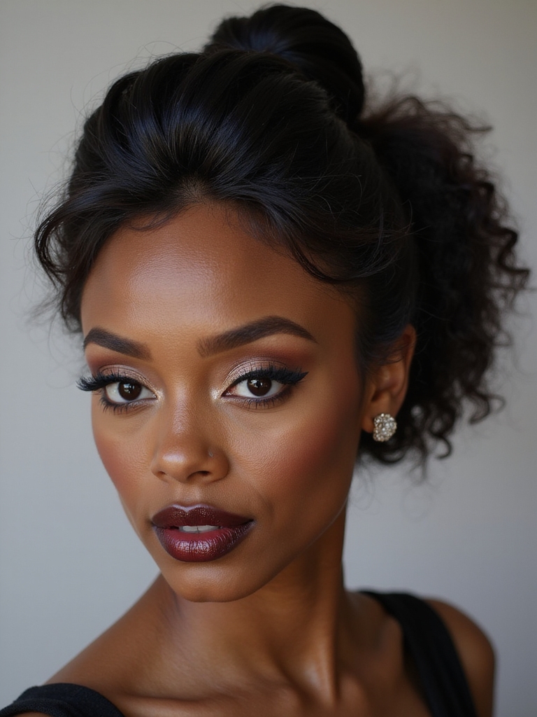 sleek high ponytail with edges