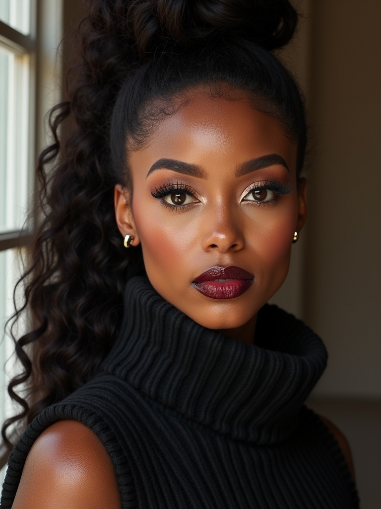 sleek high puff ponytail