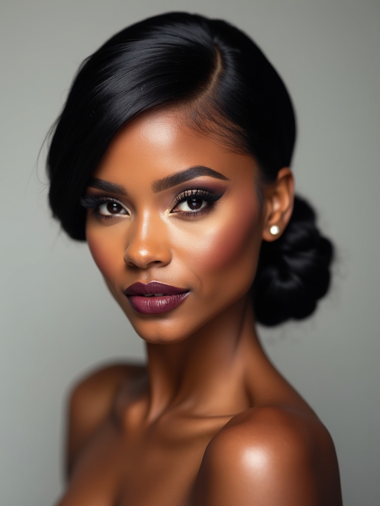 sleek low bun elegance