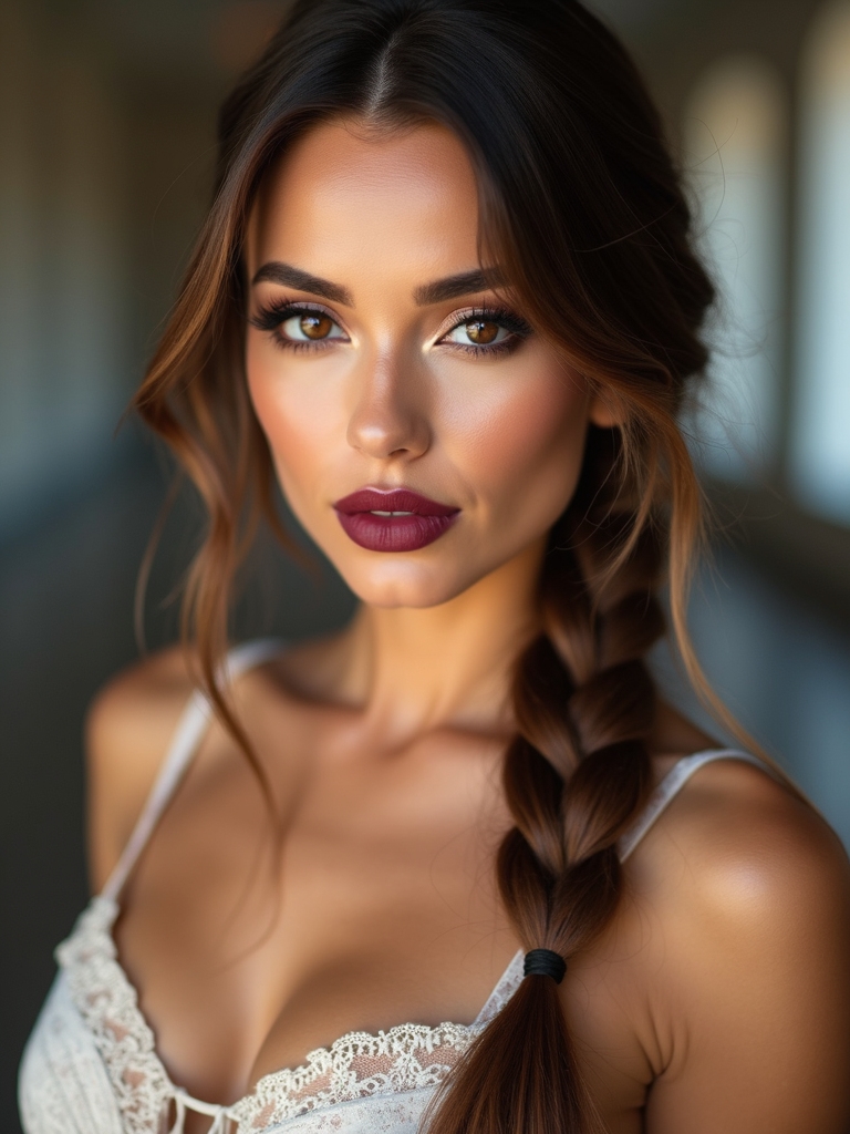 sleek low fishtail braid