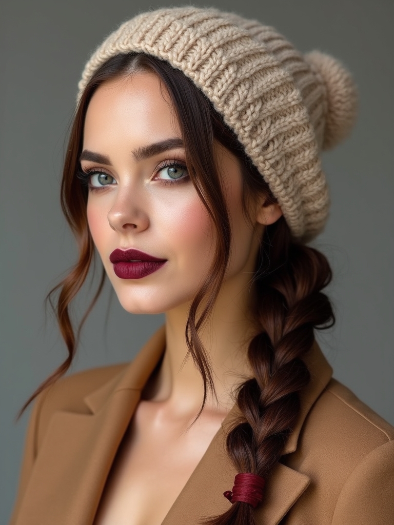 sleek low knot braid