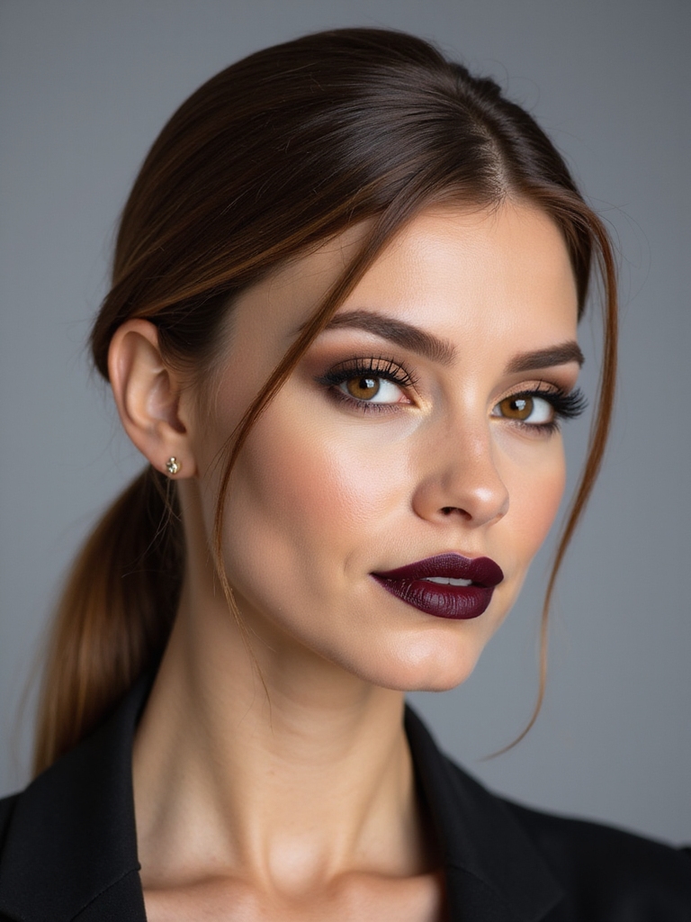 sleek low ponytail with wrap