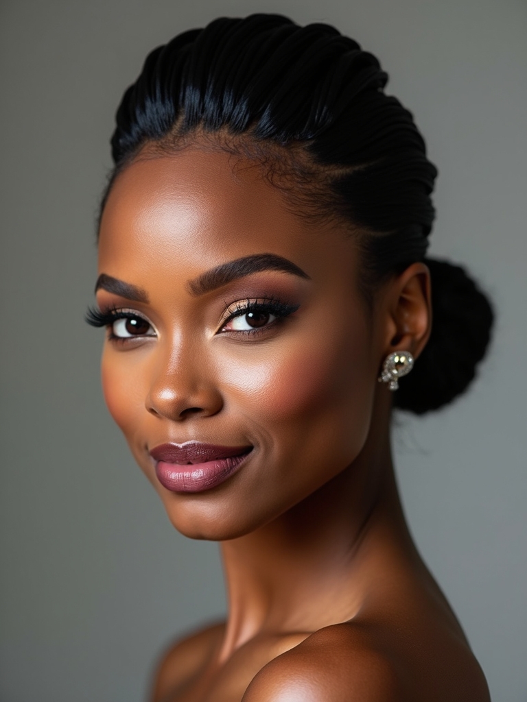 sleek low twisted chignon