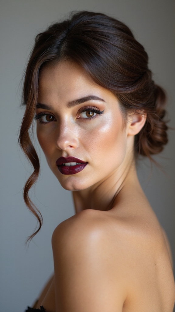 sleek low twisted updo