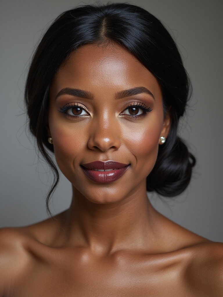 sleek mid crown polished bun