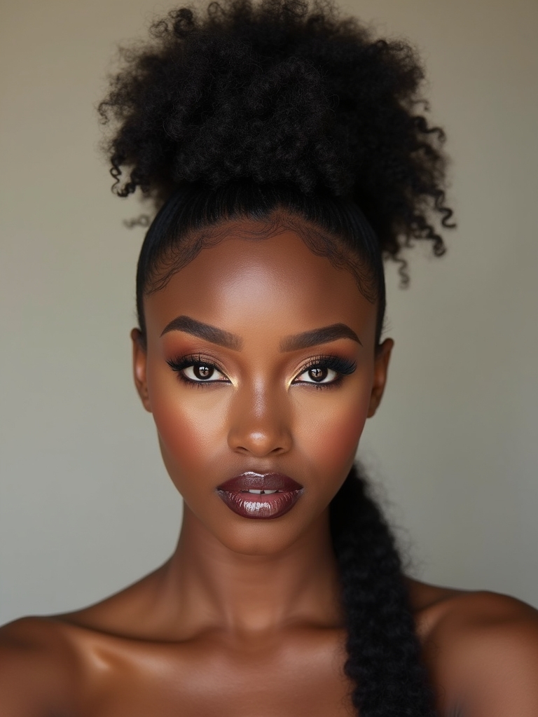 sleek puff ponytail edges