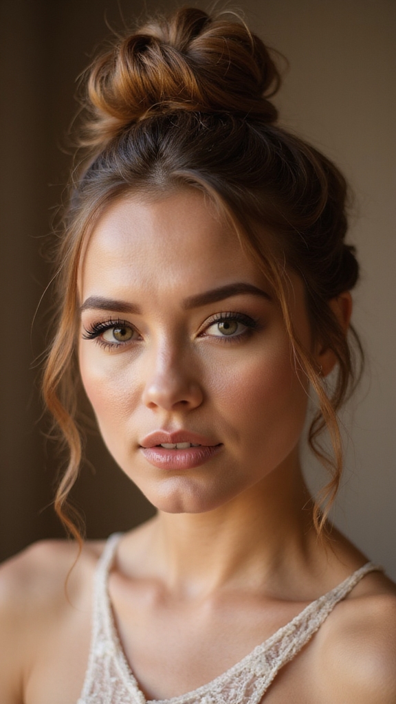 sleek sculpted mini topknot