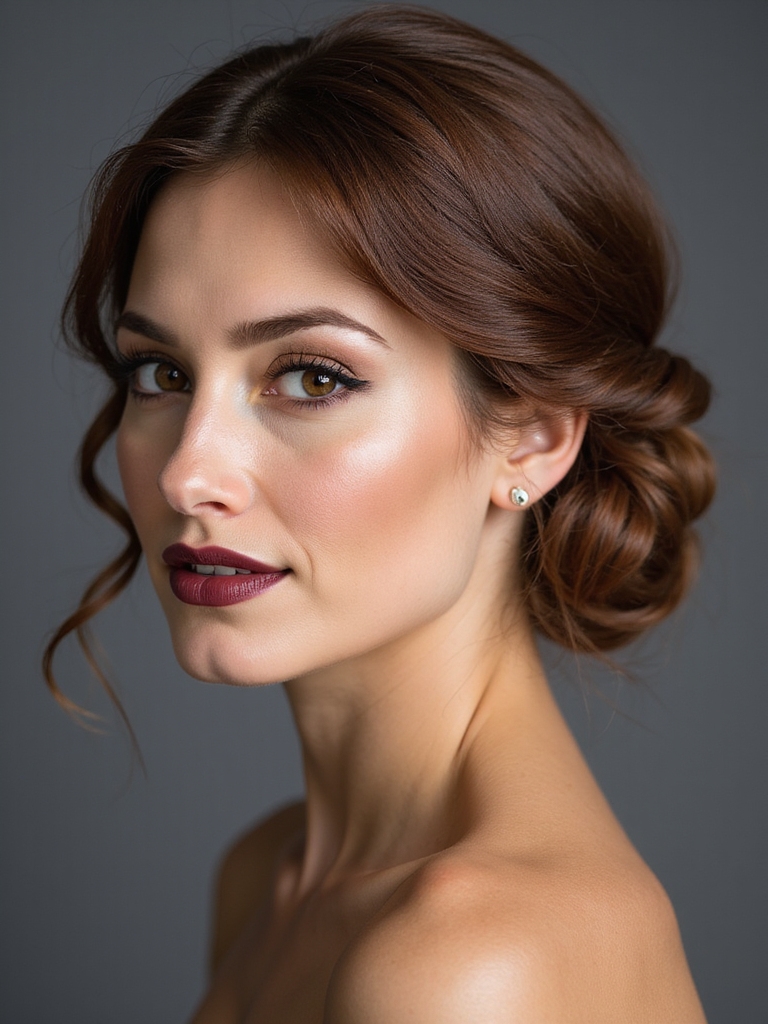 sleek twisted low chignon