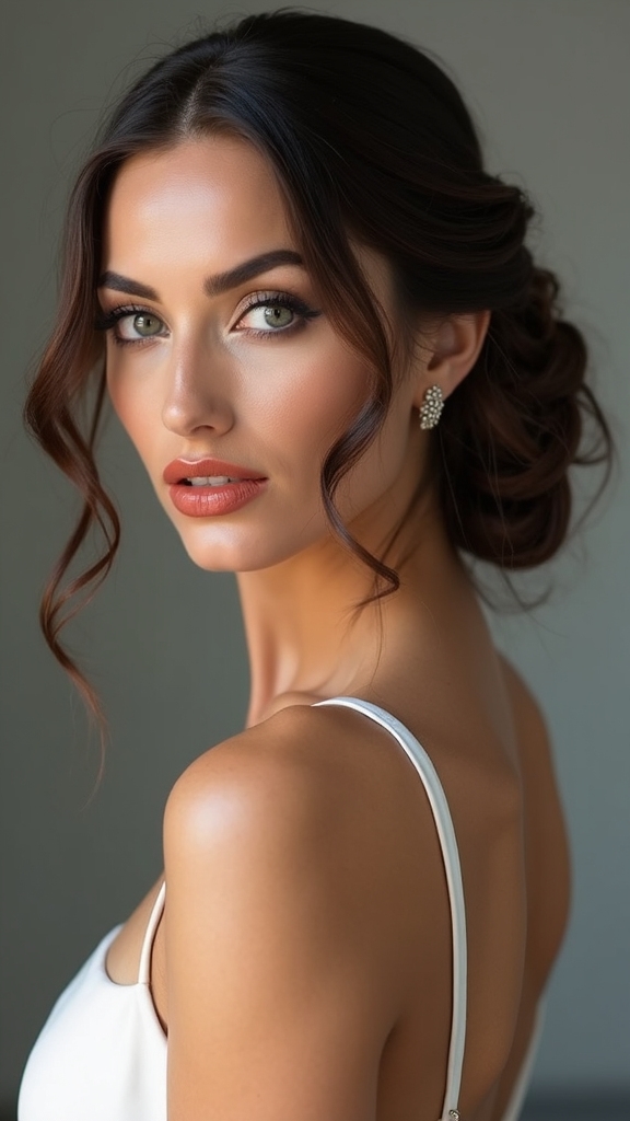 sleek twisted low updo