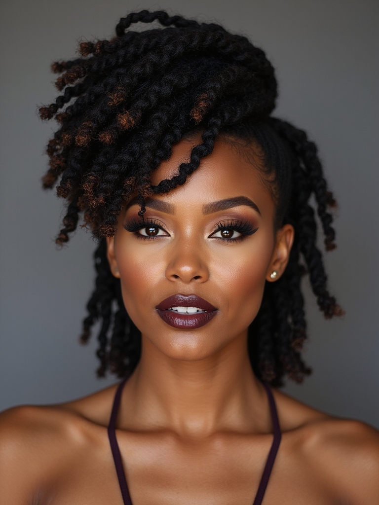 sleek twisted sided voluminous puff