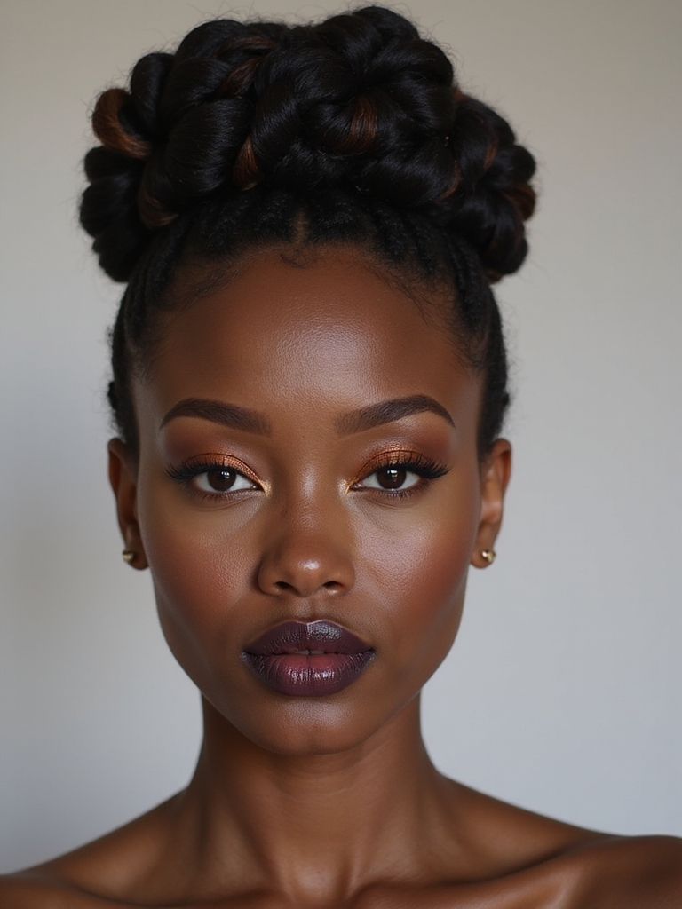 sleek zigzag knotless crochet updo