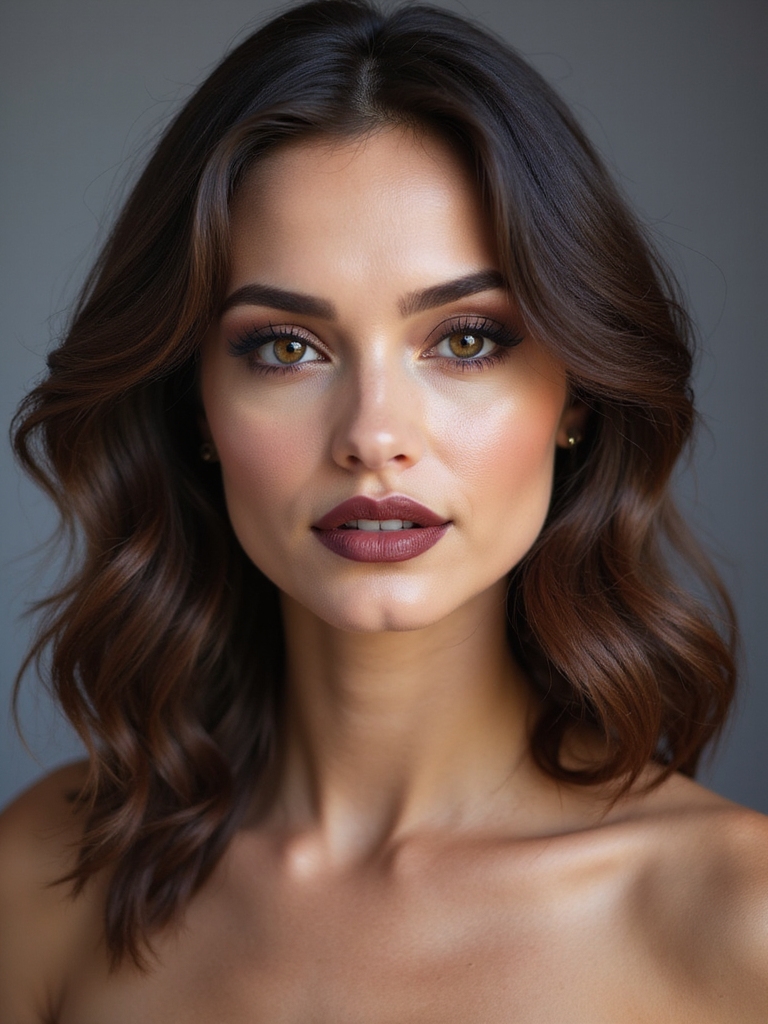 soft ashy brunette lowlights