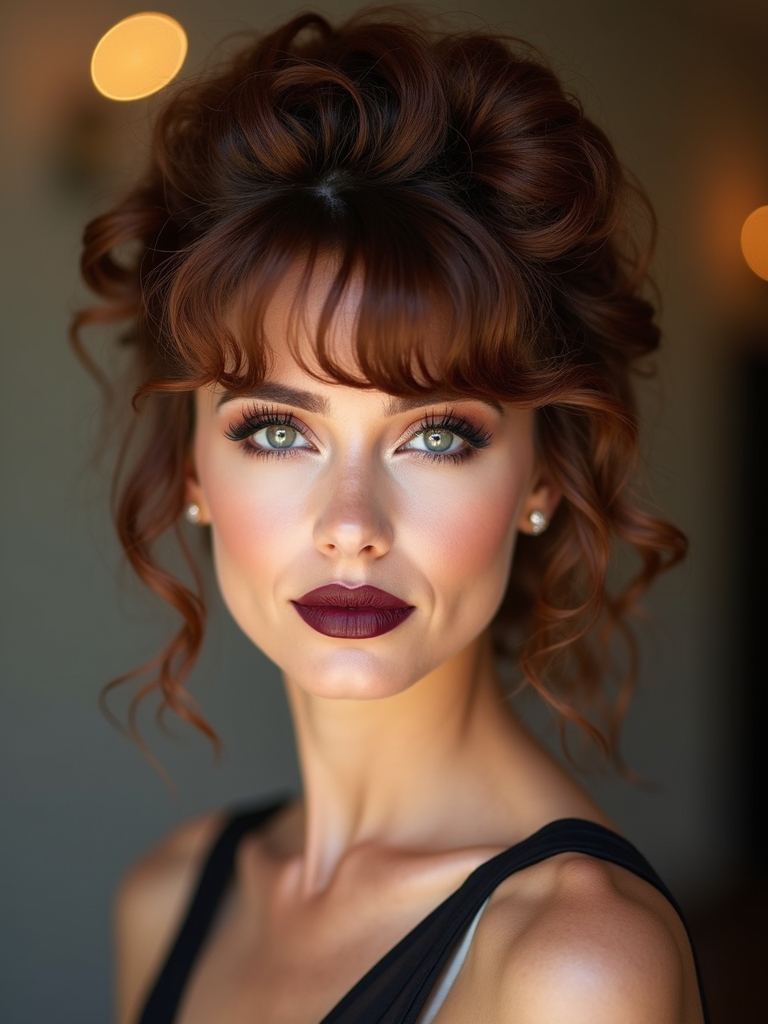 soft bouffant with fringe