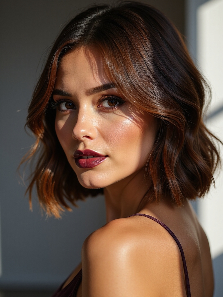 soft burnished cocoa highlights