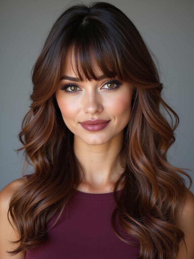 soft face framing feathered bangs