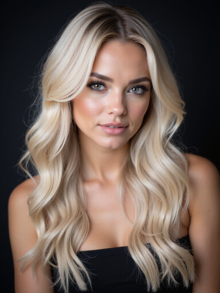 soft rooted glossy blonde finish