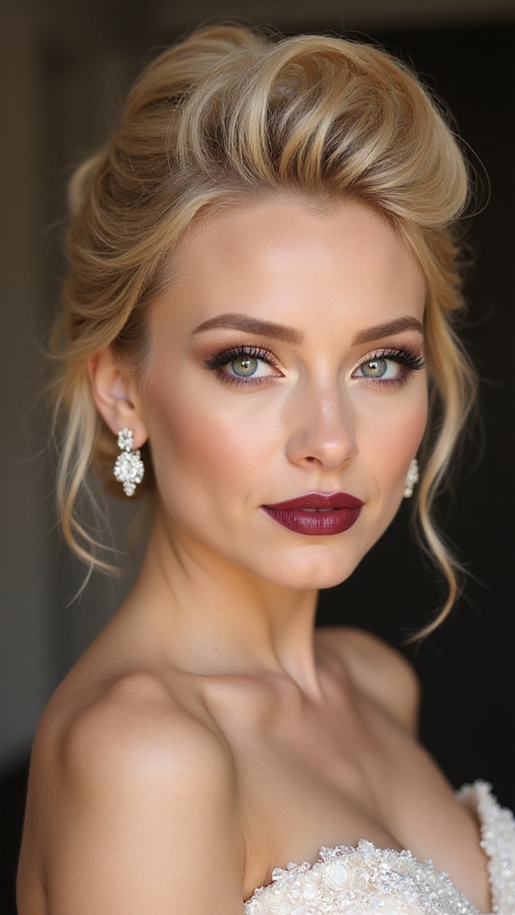 soft voluminous pompadour tucked