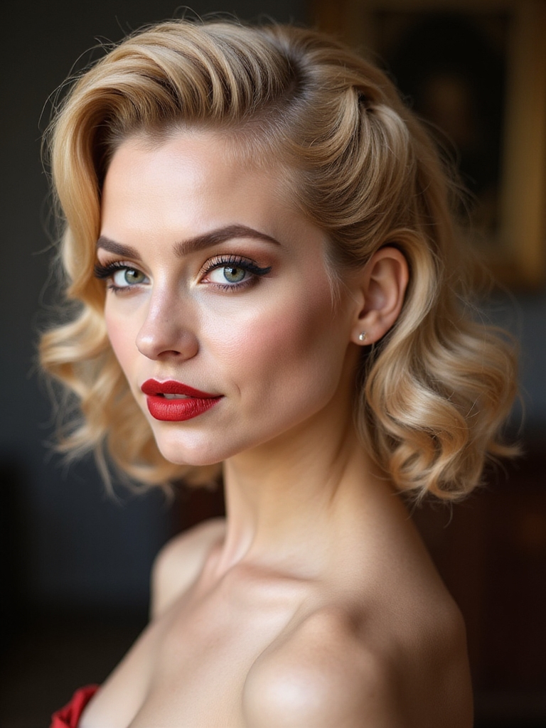 softened vintage victory roll