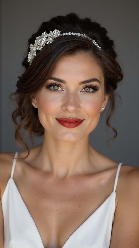 sparkly headband elevated bun