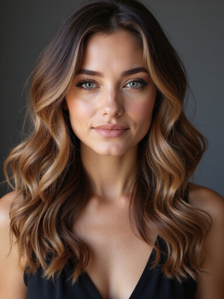 subtle iced caramel face framing