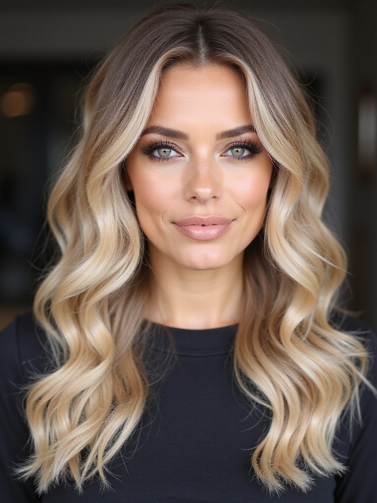 subtle luminous champagne blonde babylights