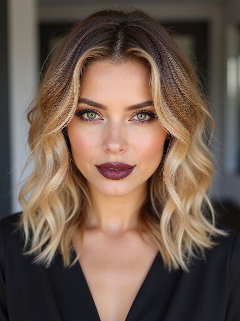 sun kissed layers framing face