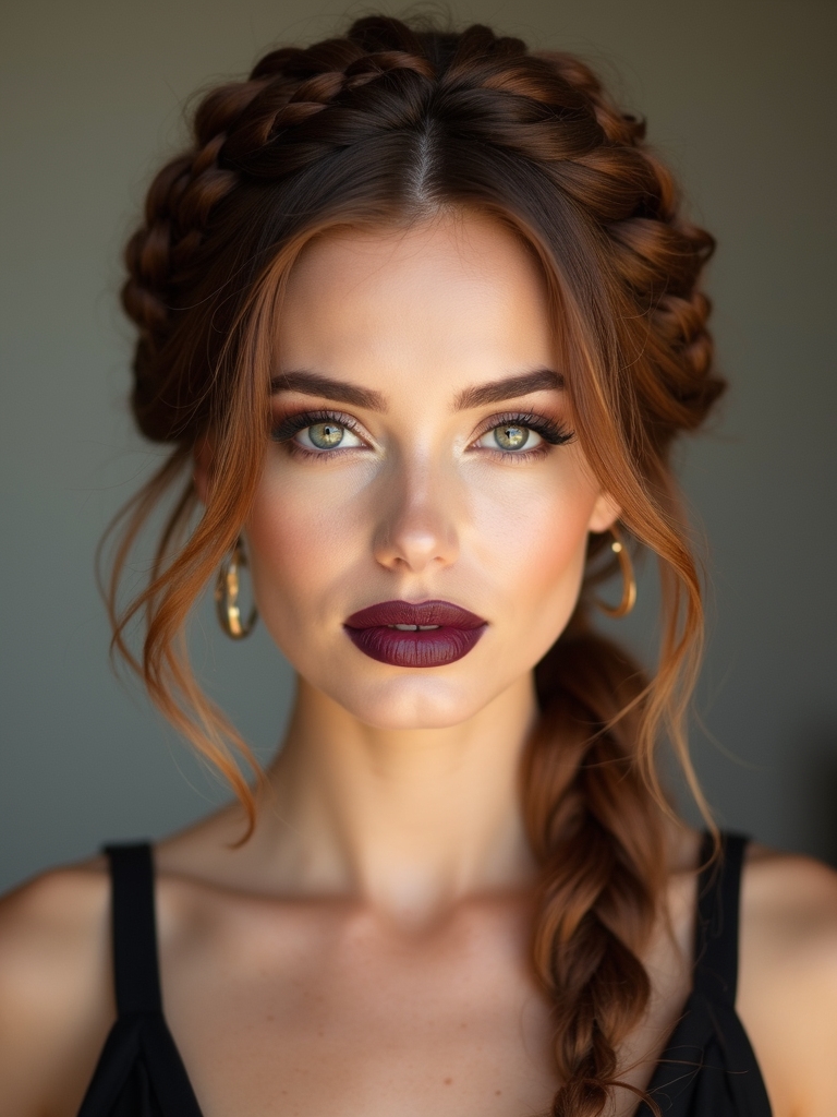 textured crown braid with tendrils