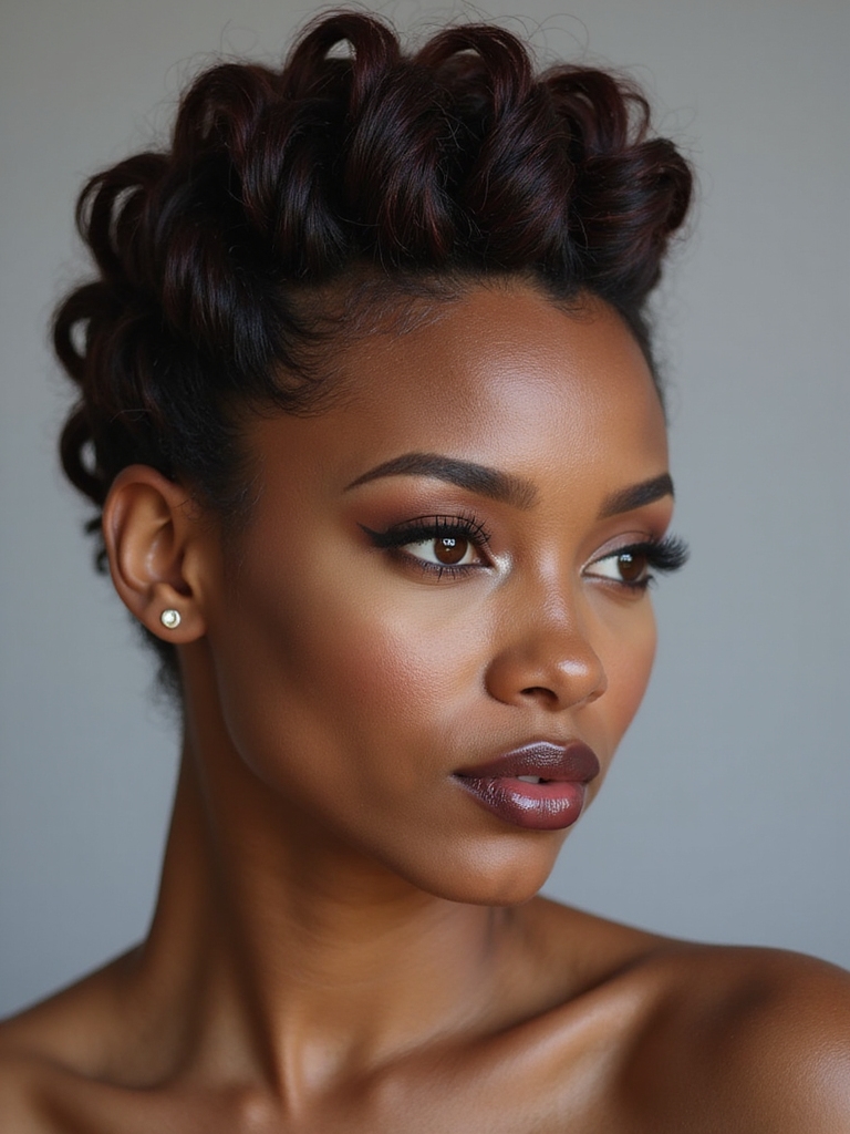 textured faux hawk polished updo