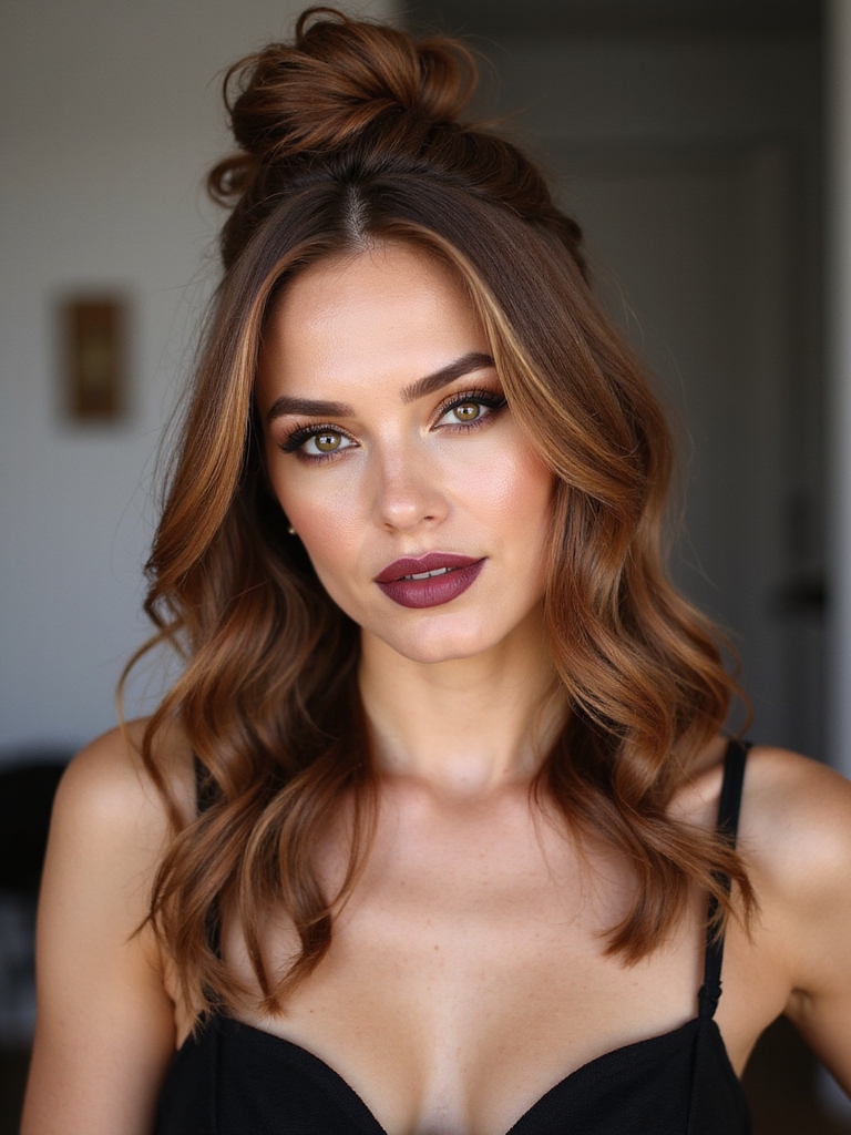 textured knotted half up technique