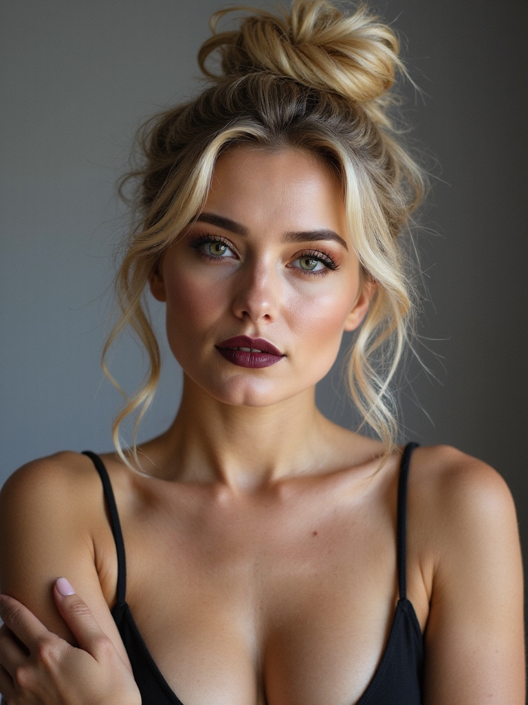 textured loose crown bun