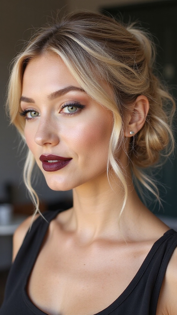 textured loose fishtail updo