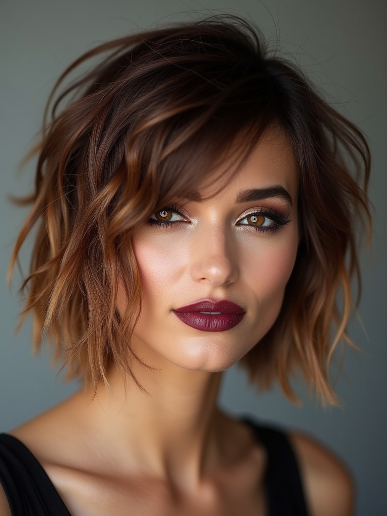 textured piecey effortless shaggy cut