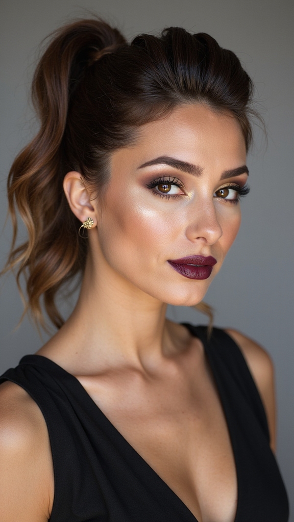 textured polished faux hawk ponytail