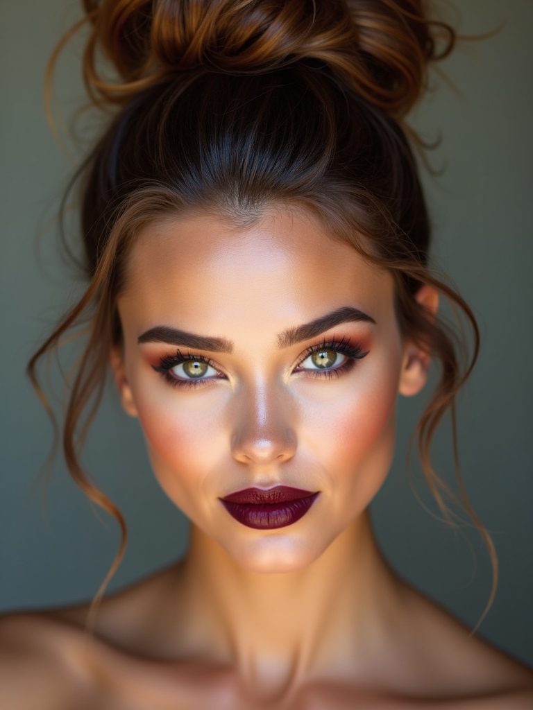 textured undone high bun