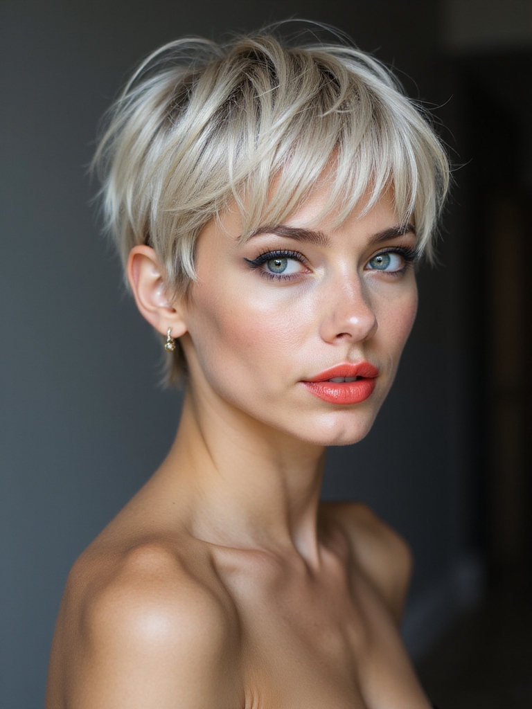 tousled layered crop volume