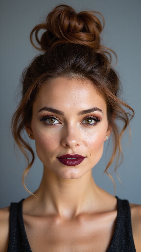 tousled romantic top knot