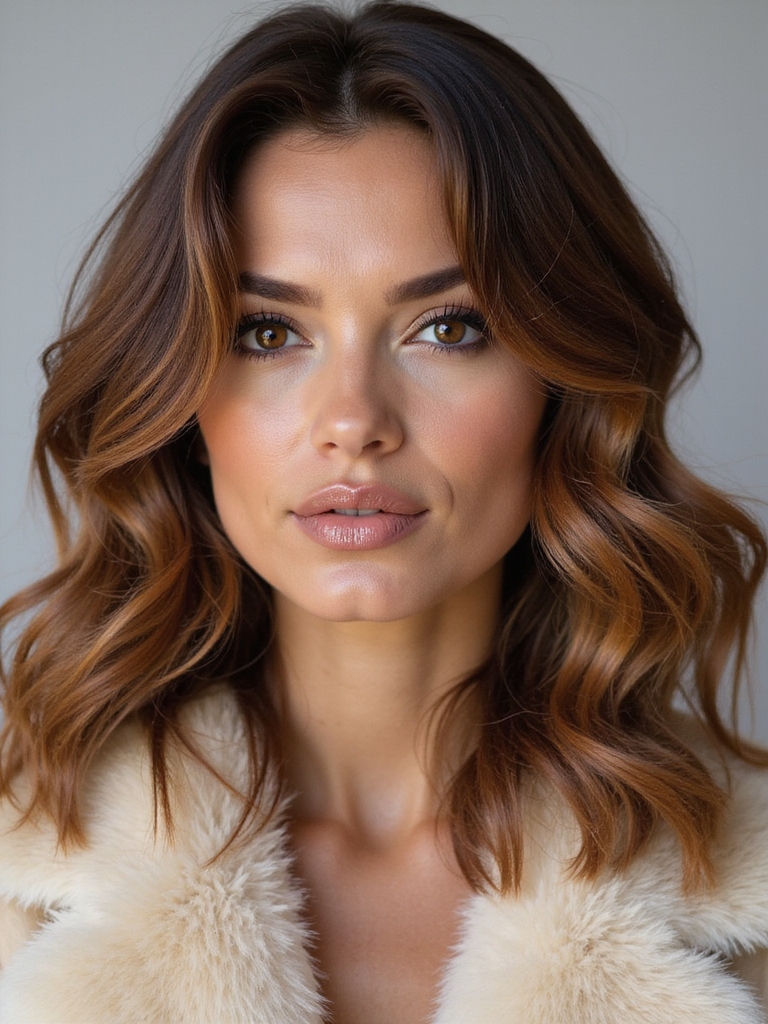 tousled waves with faux fur